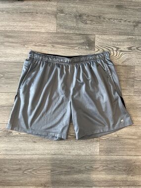 Russell Mens Drawstring Elastic Waist Athletic Shorts Gray XXL Dri-Power 360 Gym
